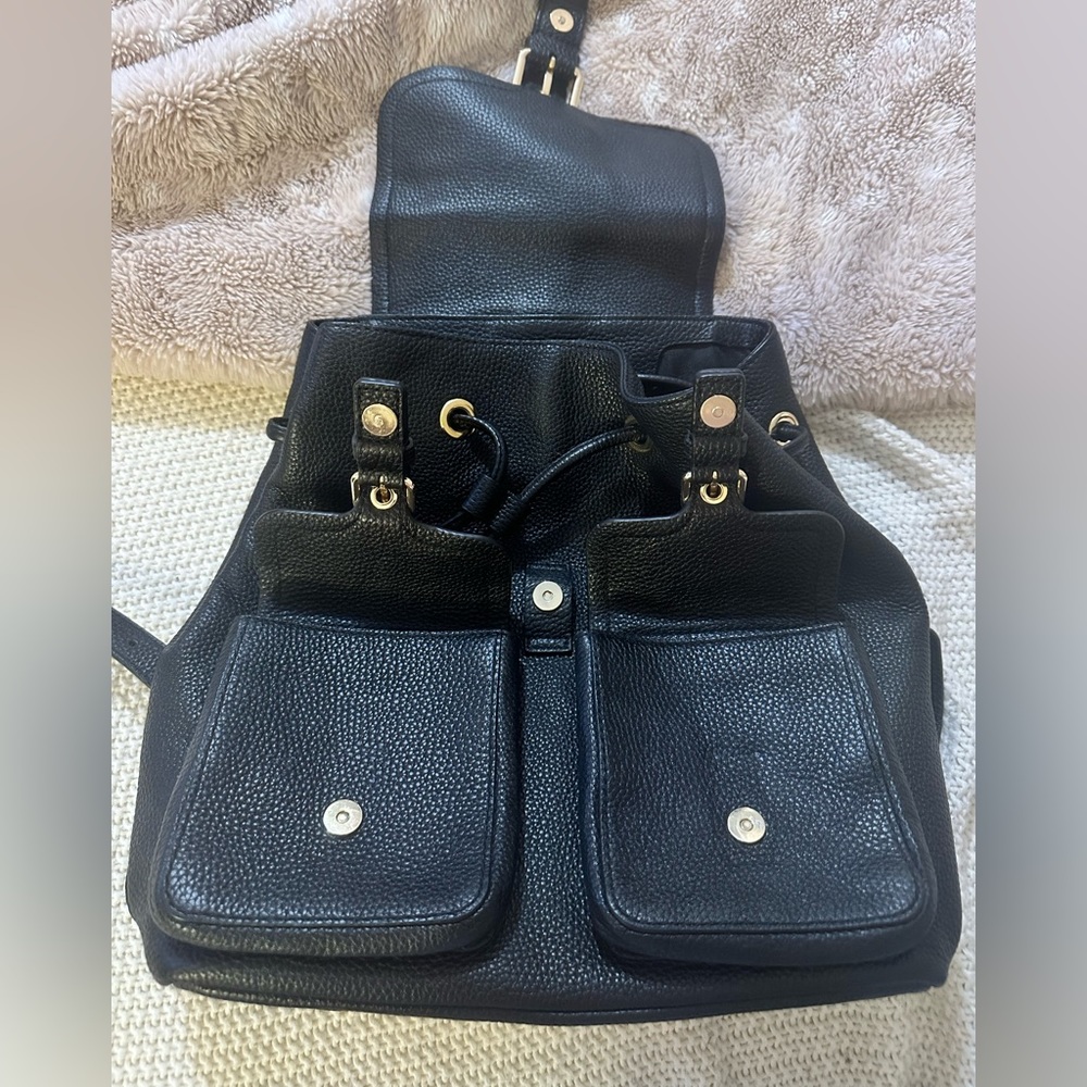 Authentic Black Leather Backpack - image 2